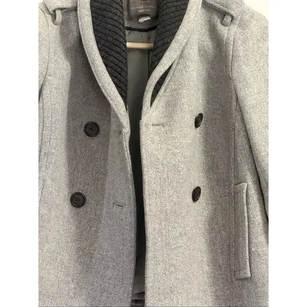 J.Crew Stadium Cloth Nello Gori Wool Double Breasted Top Of Waist Coat 4 Gray - Image 3