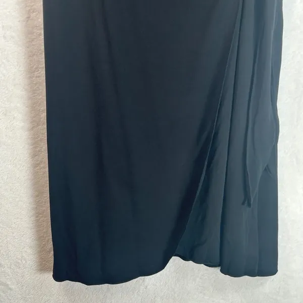 Studio M Black Wrap Dress Flutter Sleeve V-Neck Knee Length XL 9U00652K NEW - Image 7