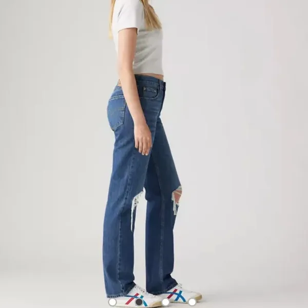 Levi’s low pro straight jeans‎ ripped knee Sz 28 - Image 3