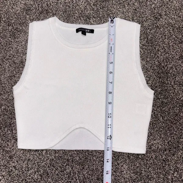 Papermoon Boutique White Crop Top Size Small - Image 3