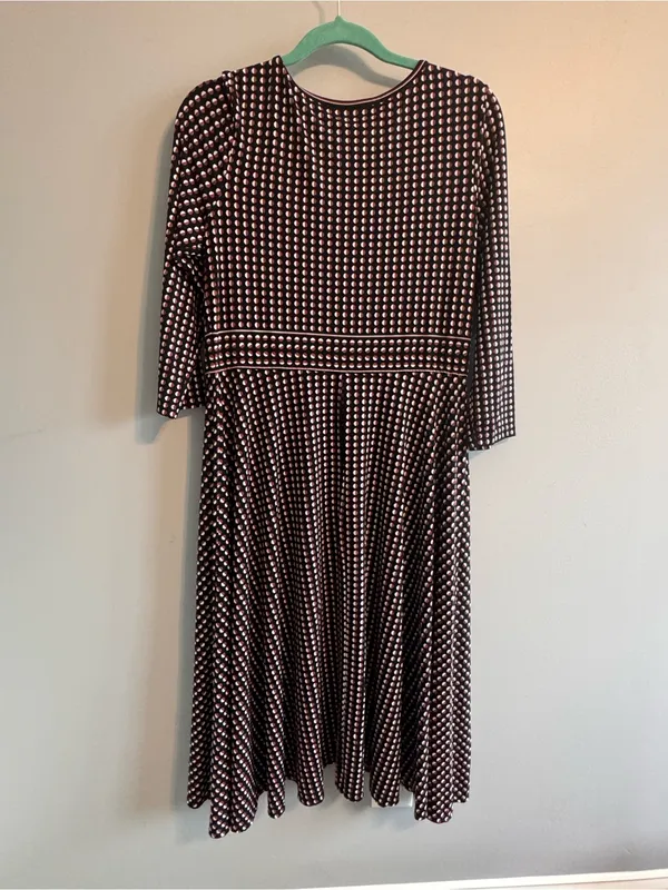 Max Studio Women's Brown Polka Dot‎ Fit & Flare Dress size - Image 3