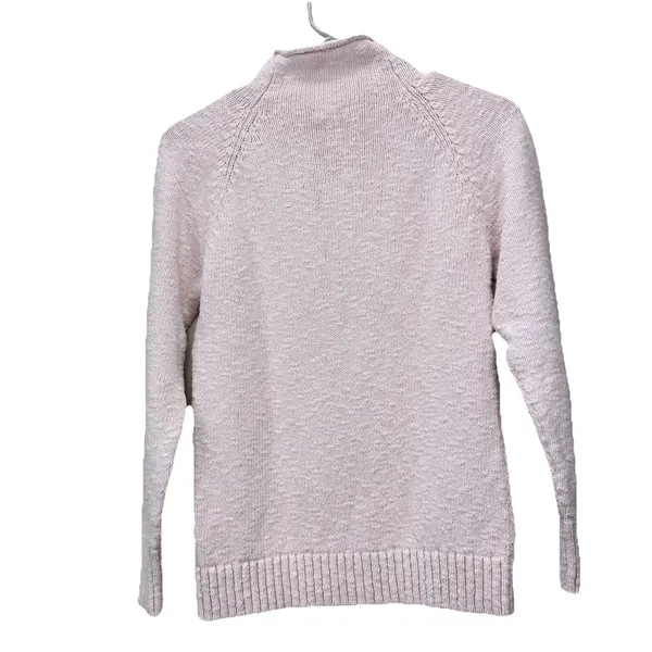 LL Bean pale‎ Pink Cotton Ragg Funnelneck Pullover Sweater Size XS - Image 8