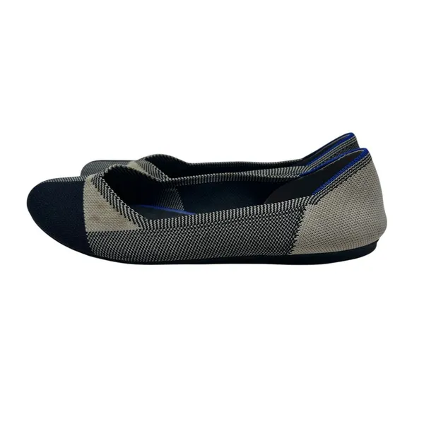 Rothy's The Flat Captoe Black‎ White Plaid Check Retired Ballerina Size 10 - Image 9