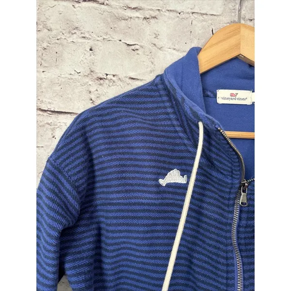 Vineyard Vines Blue Stripe‎ Zip Women's Jacket Size XS - Image 3