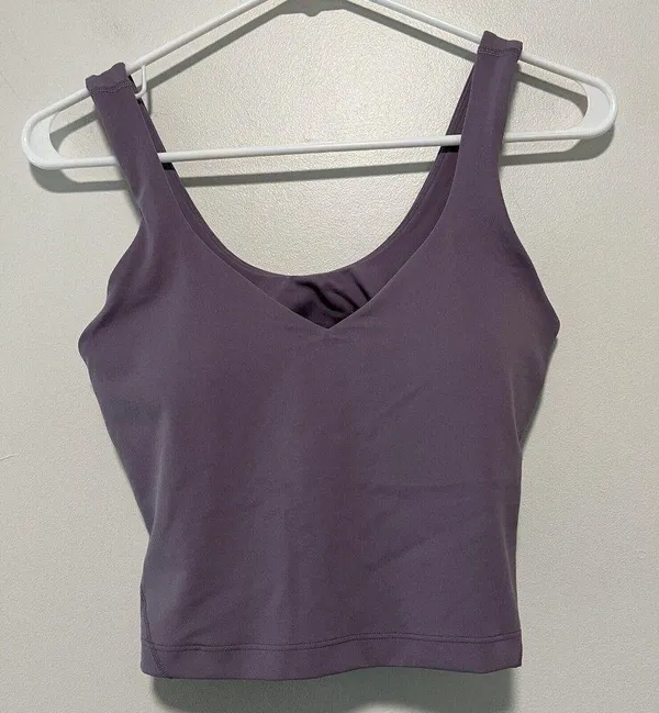 Lululemon Align Nulu Cropped Tank Top in Purple Ash Size 6 - Image 3