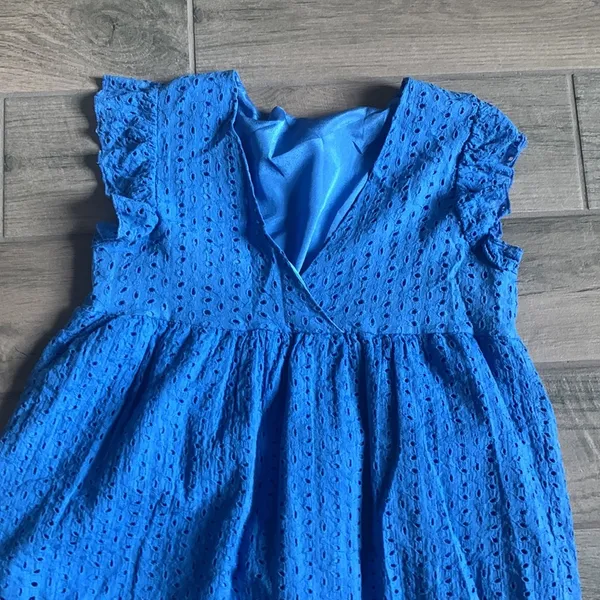 Eyelet dress in blue Size M - Image 2