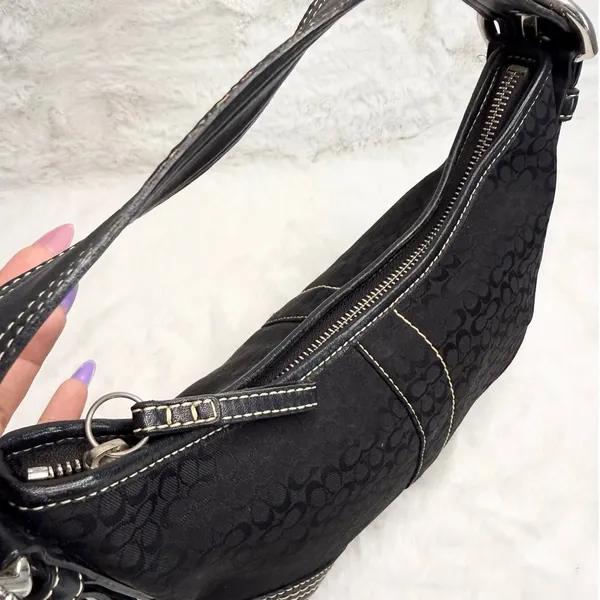 y2k Coach Vintage Soho Black Hobo Shoulder Bag - Image 6