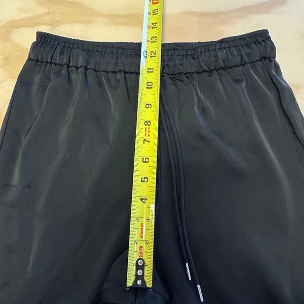 WAYF Harbour Cargo Jogger Pants‎ Black Satin Small High Waist Lightweight - Image 11
