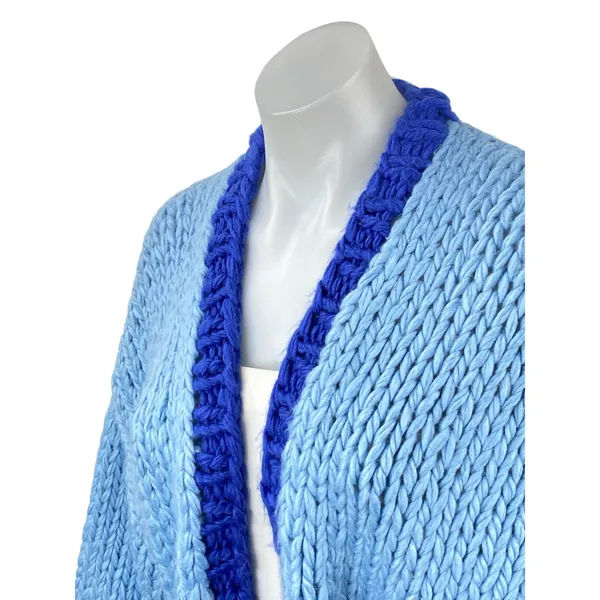 Princess Polly Lester Womens Blue Crochet Long Sleeve Cardigan Sweater Top Sz XS - Image 2