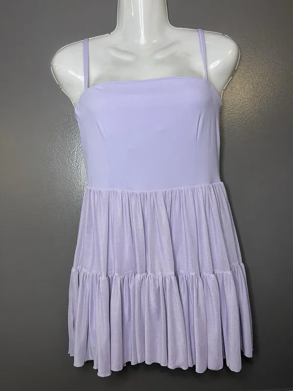 Blogilates Tennis Dress Womens Small Purple Ruffle Fit & Flare Built In Shorts - Image 2