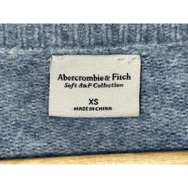 Abercrombie & Fitch Soft AF Blue Knit Crew Long Sleeve Cardigan Sweater Size XS - Image 4