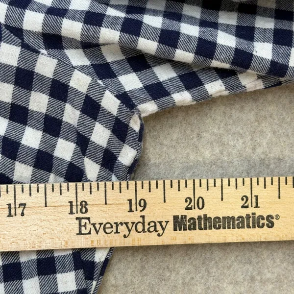 J.Crew Perfect Shirt Navy White Gingham Button‎ Down Long Sleeve Top Sz 6 School - Image 6