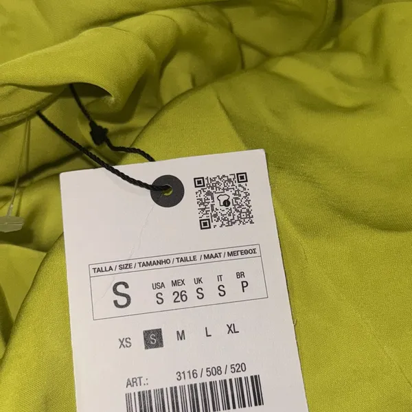 NWT Zara Lime Green Asymmetrical Midi Dress Bloggers Faves - Image 11
