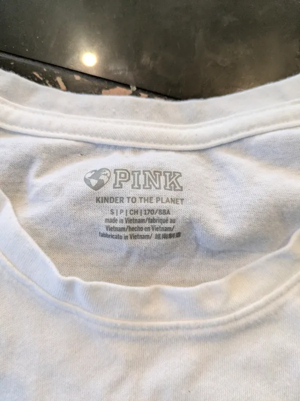 Victoria's Secret PINK White Short Sleeve T-shirt Size Small - Image 6