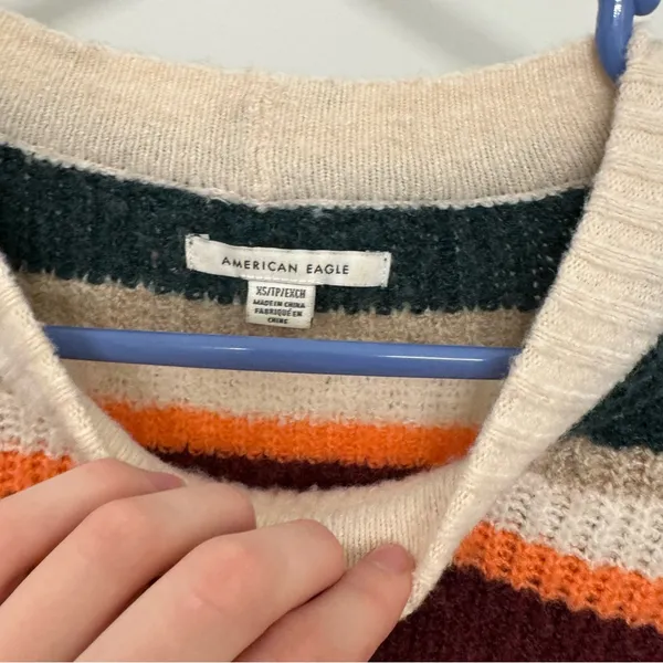 American Eagle Rainbow Striped Sweater - Image 4