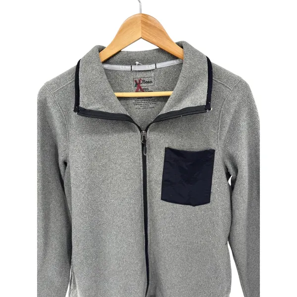 LL Bean Women's Gray Fleece Full Zip Jacket Pocket Size‎ Small Regular - Image 3