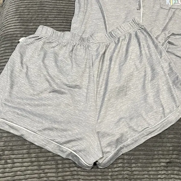 Women's Life Is Good 2 pc Sleep L Pajama PJs Be Kind Life is Good Shirt Shorts - Image 6