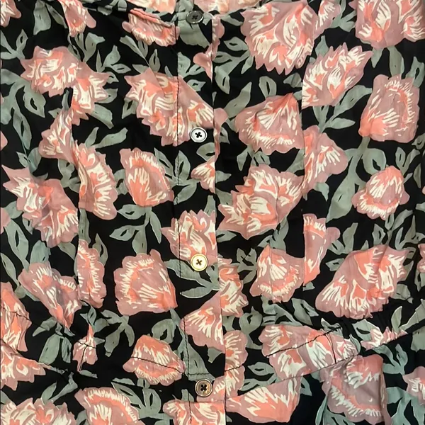 Square Neck Flutter Sleeve Pink and Orange Sundress - Image 2