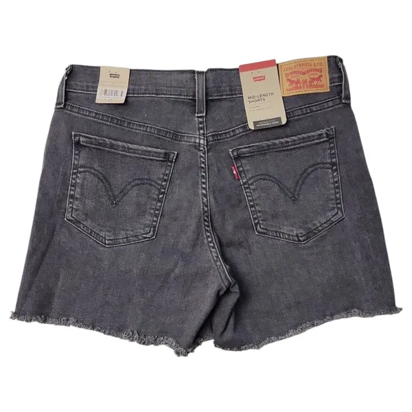 Levis Womens Shorts Black Size 30 Mid Length Zip Fly Stretch Fabric 29 Inseam - Image 11