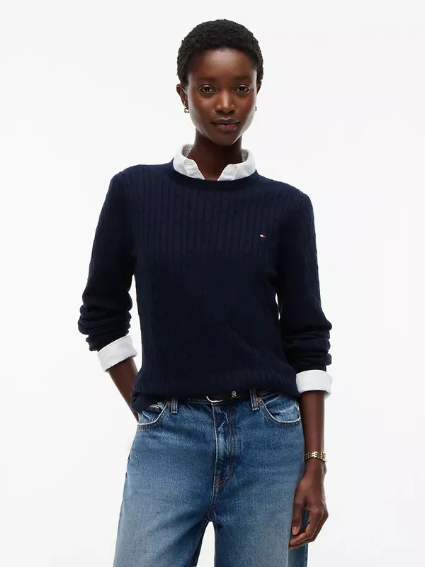 NWT Tommy Hilfiger Long-Sleeve Cable Knit Sweater Navy XL - Image 2