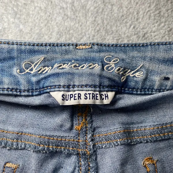American Eagle Jegging Jeans‎ Women's Sz 8 Light Super Stretch Distressed Denim - Image 6