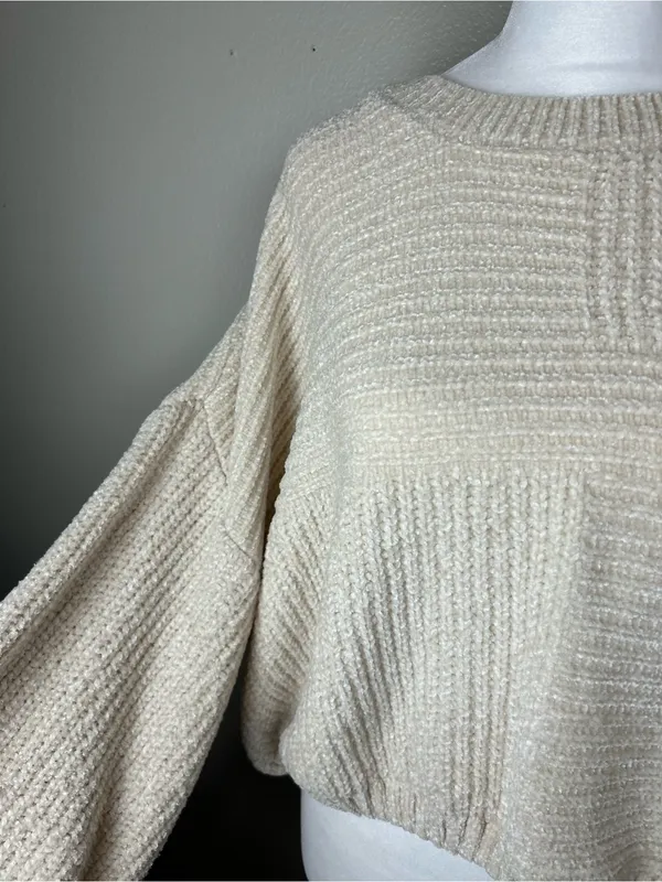 Altar’d State Cozy Cream Textured Knit Women's Sweater size Large - Image 3