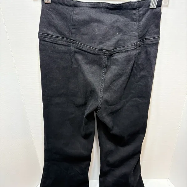 Free People We The Free Venice Beach Flare Jeans Black Crossover V-Waist Size 26 - Image 5