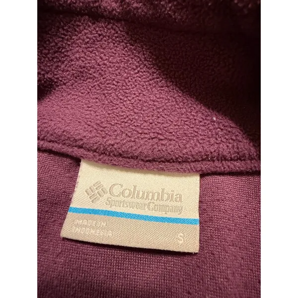 Columbia Womens Plum Purple Quarter Zip Fleece Pullover Mock‎ Neck Small - Image 3