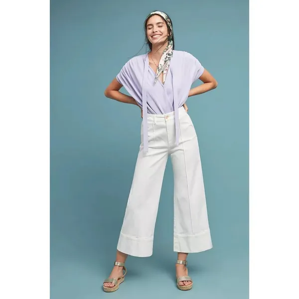 ✨Anthropologie Chino Pintucked Chino White Sz 2 Pants✨ - Image 2