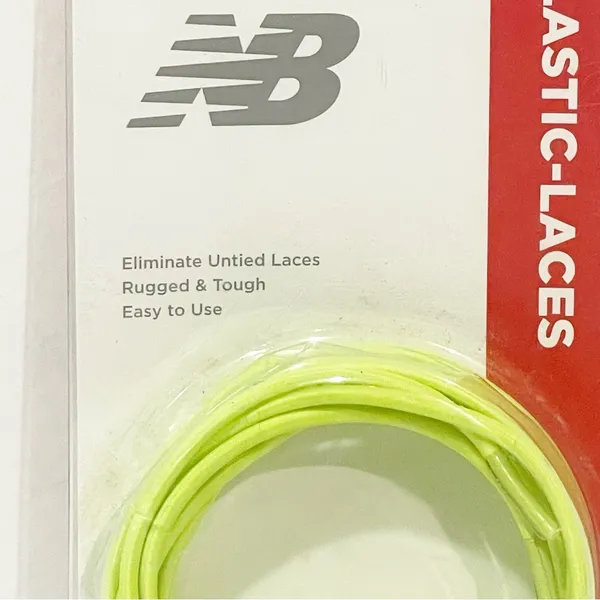 New Balance Elastic Shoe Laces Tough Easy Quick Pair Neon Yellow‎ NEW - Image 2