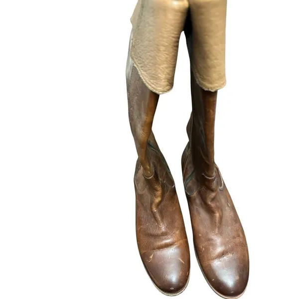 Frye Vintage Melissa Riding Boots Brown Leather 4001 Women's 7 1/2 B Made in Mex - Image 5