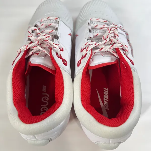 Nike Hyperdiamond 4 Elite Softball Cleats White Red 9.5 Metal Spikes‎ FZ0923-104 - Image 7