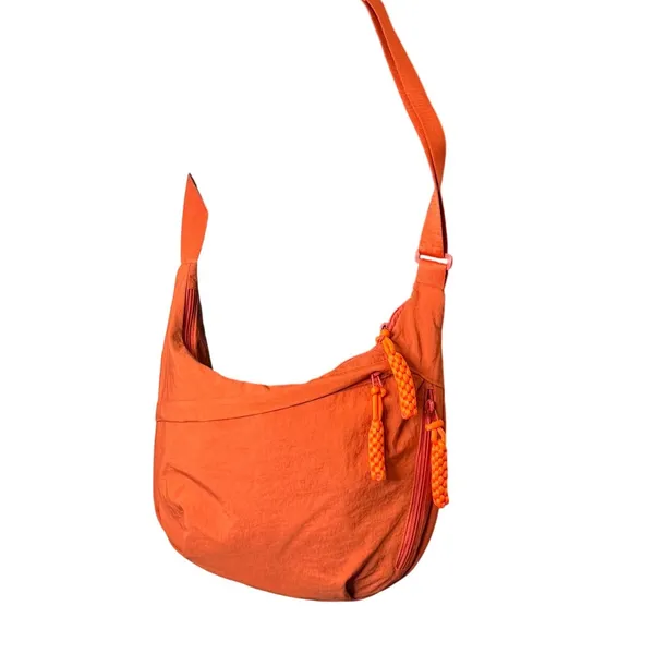 Nylon Crescent‎ Crossbody Bag Orange Utility Paracord Zipper Travel Hiking - Image 2