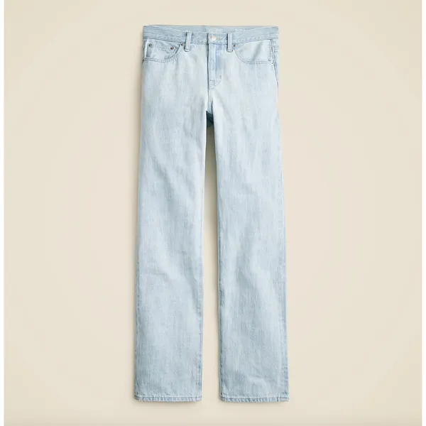 J.Crew Mid Rise Straight Jean Montauk Wash Light Blue Full Length US 26 NWT - Image 4