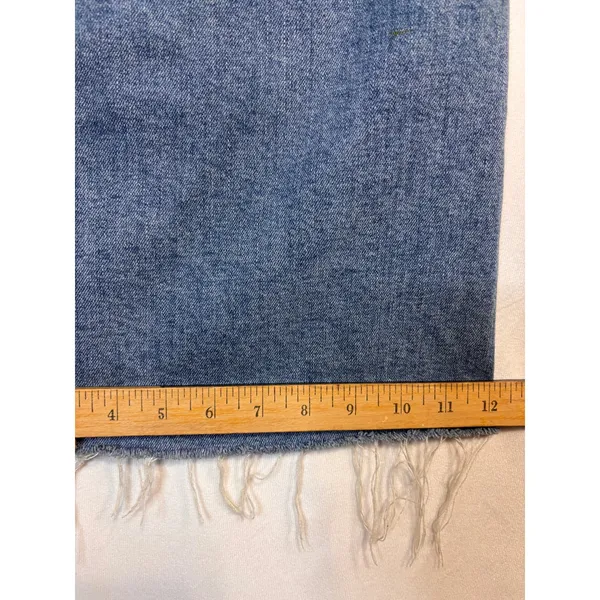 Zara Wide Leg Ankle Cropped Jeans Womens 8 High Rise Raw Hem Stretch Casual Boho - Image 5