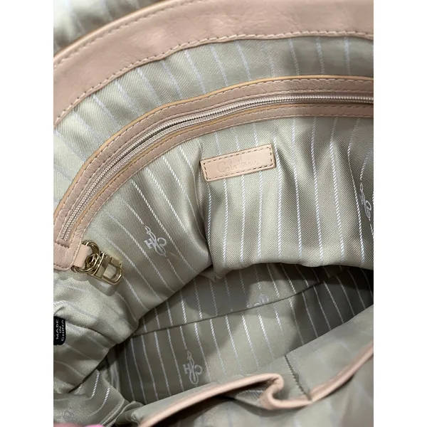 COLE HAAN‎ Leather Light Pale Beige Handbag Purse Satchel Chain - Image 11
