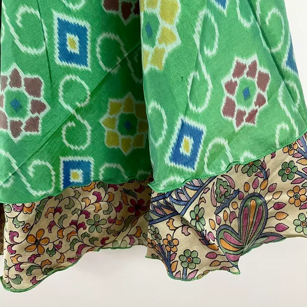 Reversible Maxi Wrap Skirt BINS317 Green - Image 3