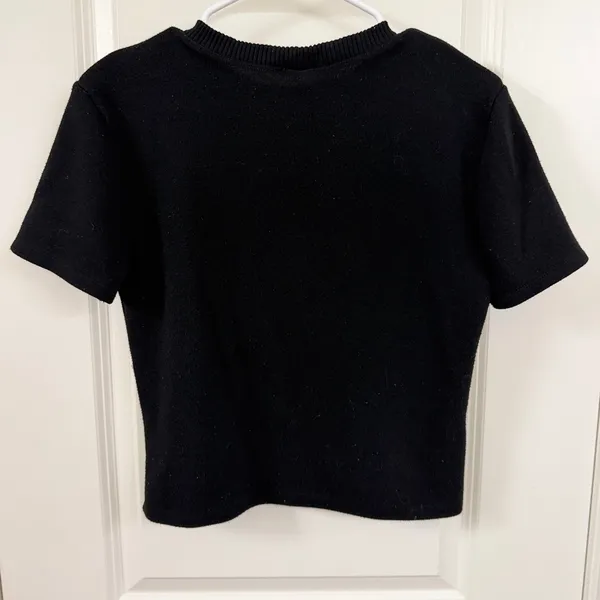 Zara Classic Black Short Sleeve Sweater - Image 3