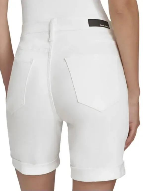 DKNY Jeans Women's Denim Bermuda Short (US, Numeric, 6, Regular, White) - Image 4