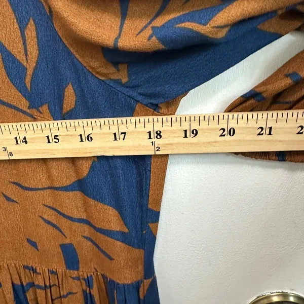 Anthropologie Porridge Kiera Midi Dress Rust Puff‎ Sleeve S Boho Cottagecore - Image 7