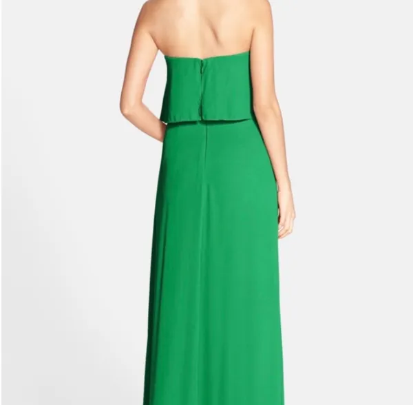 BCBGMaxAzria Green Felicity Strapless Gown Size 4 - Image 2