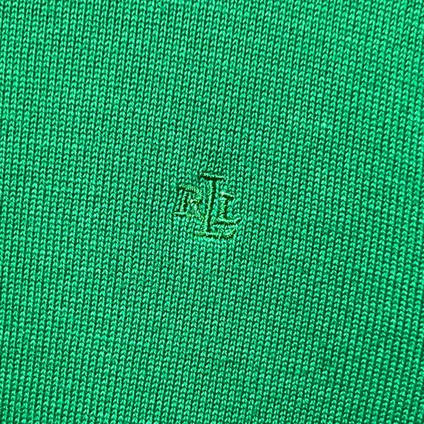 Lauren Ralph Lauren Green Cotton Turtleneck Sweater Womens Size‎ Medium LRL Logo - Image 3