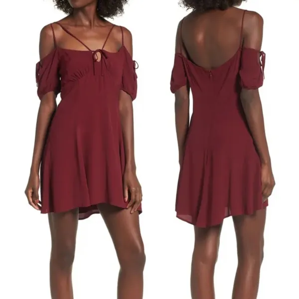 Majorelle whisper mini dress sz M cold shoulder strappy‎ revolve - Image 2