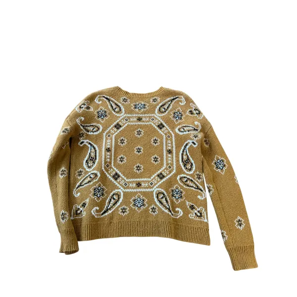 Madewell Bandana‎ Paisley Intarsia Pullover Sweater Mustard Yellow Women XS - Image 2