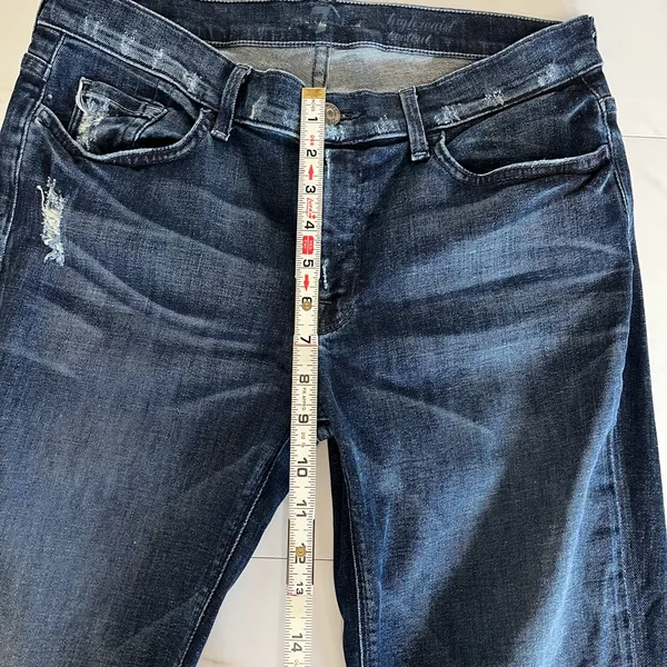 7 for all mankind stretch high waist bootcut distressed jean size 31 - Image 6