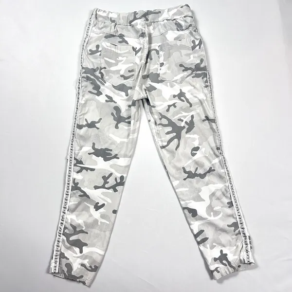 Gigi Moda Joggers Womens Made in Italy Camo‎ Rhinestone Gray White Cotton - Image 5