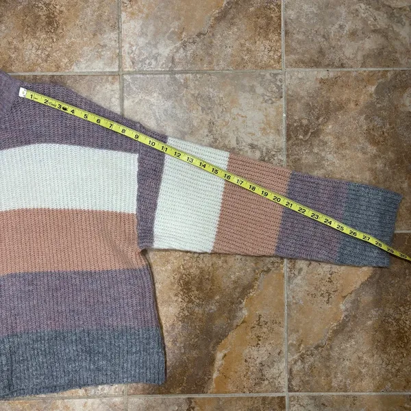Silverflint Boutique soft and cozy purple and brown striped sweater - Image 5