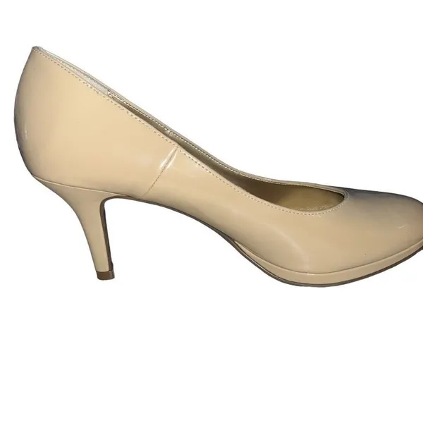 Kelly & Katie Nude Patent Round Toe Platform Pumps‎ Heels Womens Size 8 Beige - Image 4