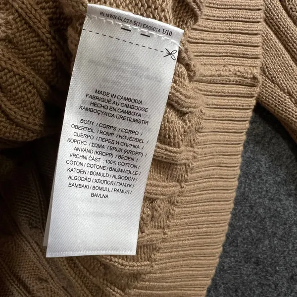 Lauren Ralph Lauren Camel Cable Knit Buckle Cardigan Sweater NWT Medium Designer - Image 5