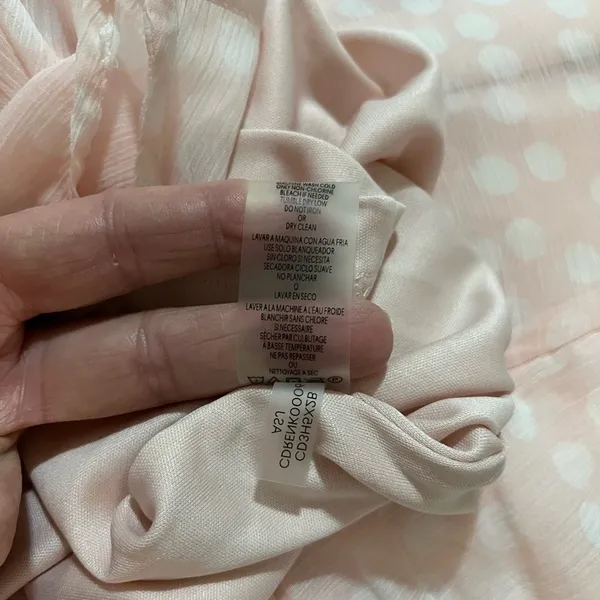 Calvin Klein Light Pink Polka Dot Chiffon Flowy Halter Dress Sz 14 NWT - Image 12